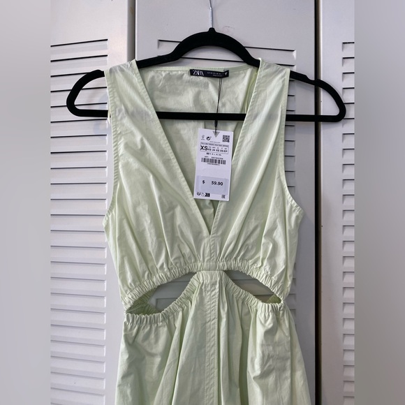 Zara NWT Cut Out Gabardine Midi Dress - Picture 3 of 5